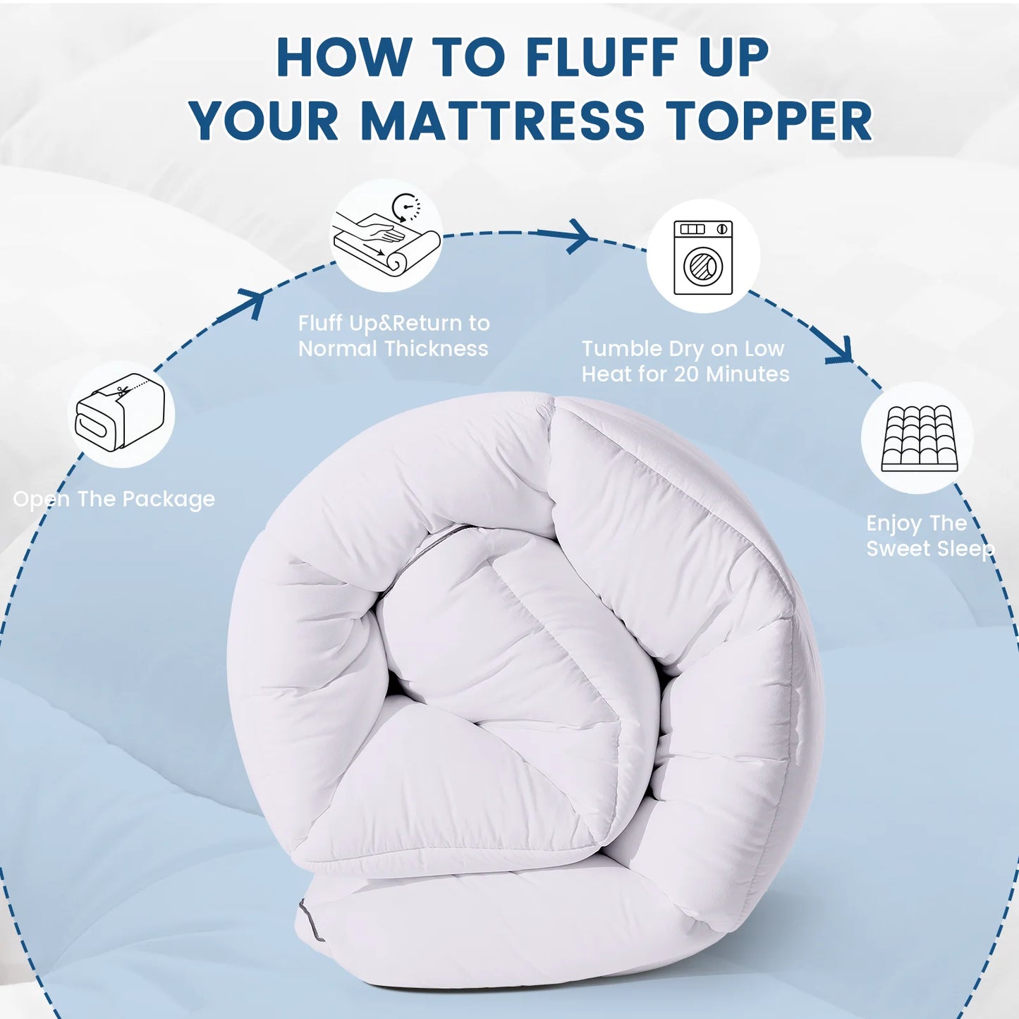 Extra Thick Mattress Pad Cover with 8-21 Inch Deep Pocket