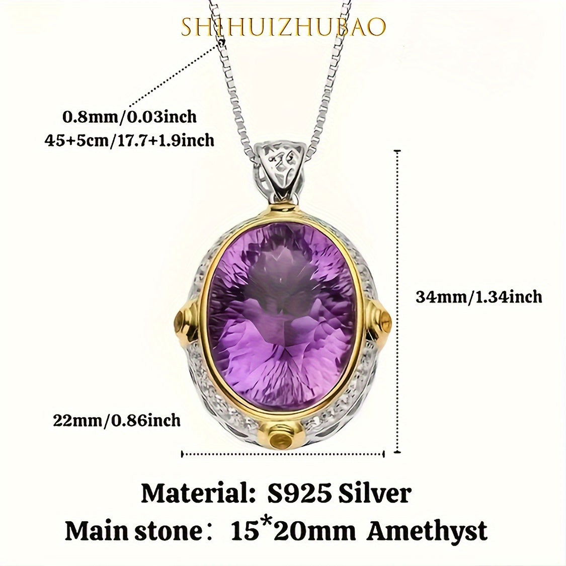 Amethyst Pendant Necklace