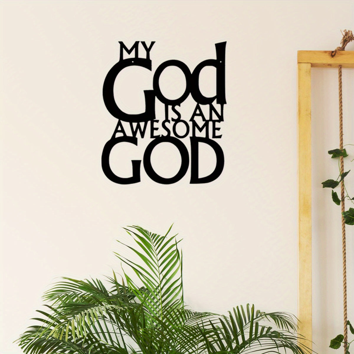 1pc Iron Metal Wall Art "My God is an Awesome God" -