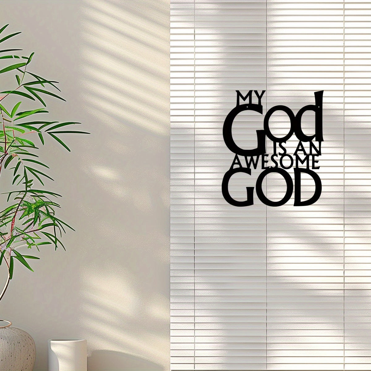 1pc Iron Metal Wall Art "My God is an Awesome God" -