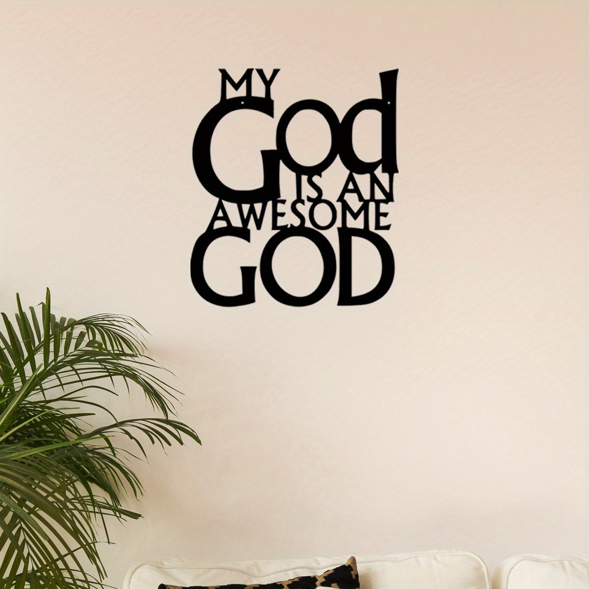 1pc Iron Metal Wall Art "My God is an Awesome God" -