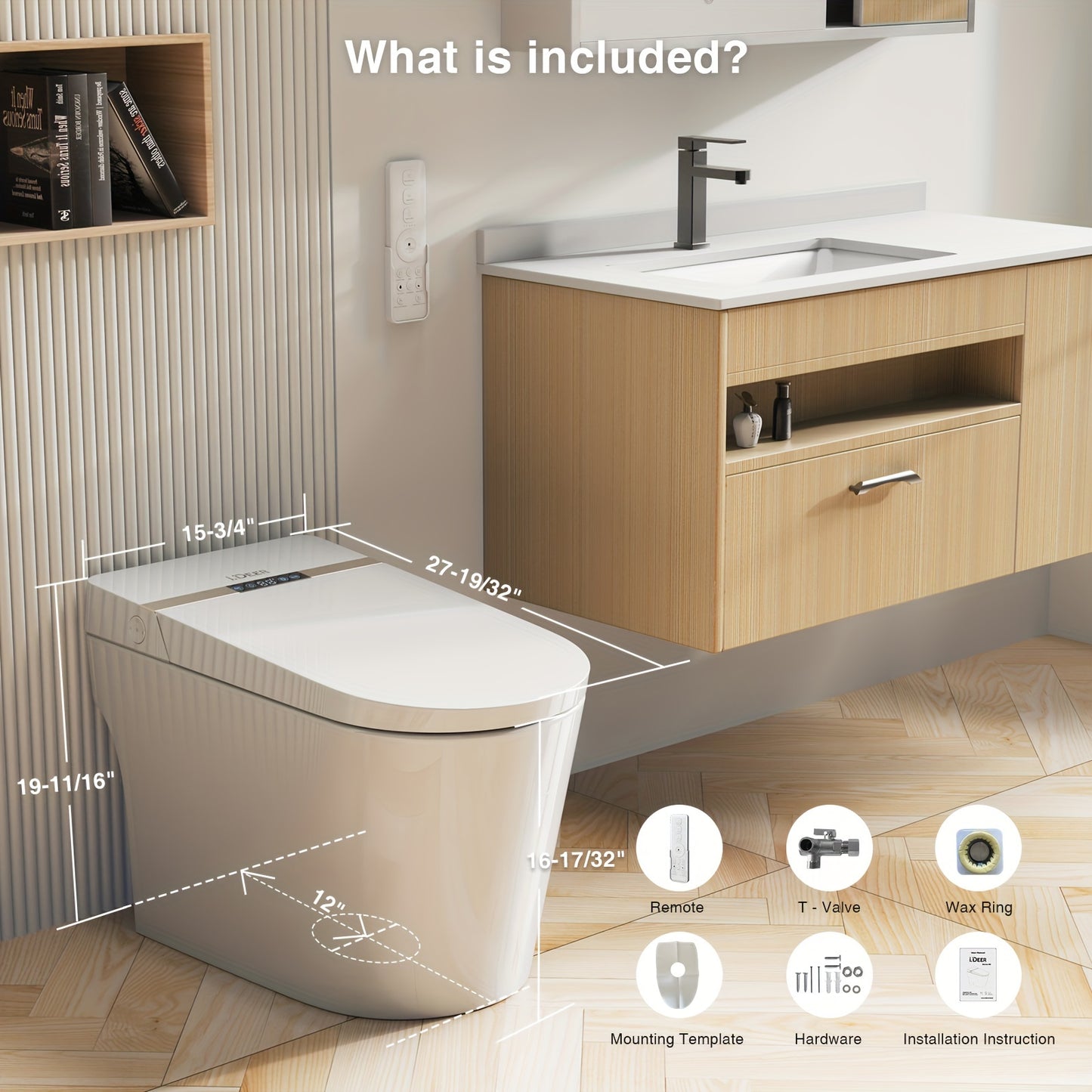 Modern Smart Toilet with Integrated Bidet - Nightlight and heater