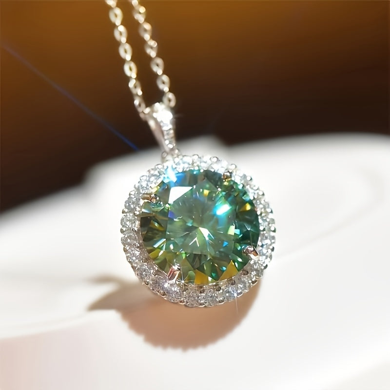 1pc 18k gold plated silver weight: 9.5g, main stone: 5 carat moissanite necklace,