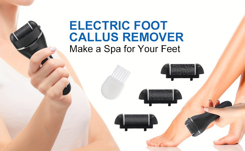 [Rechargeable Callus Remover] 14in1 Rechargeable Electric Feet Callus Remover, Portable Electronic Foot File Pedicure Kits, Foot Scrubber File, , Foot Care  3 Rollers Manicure Nail