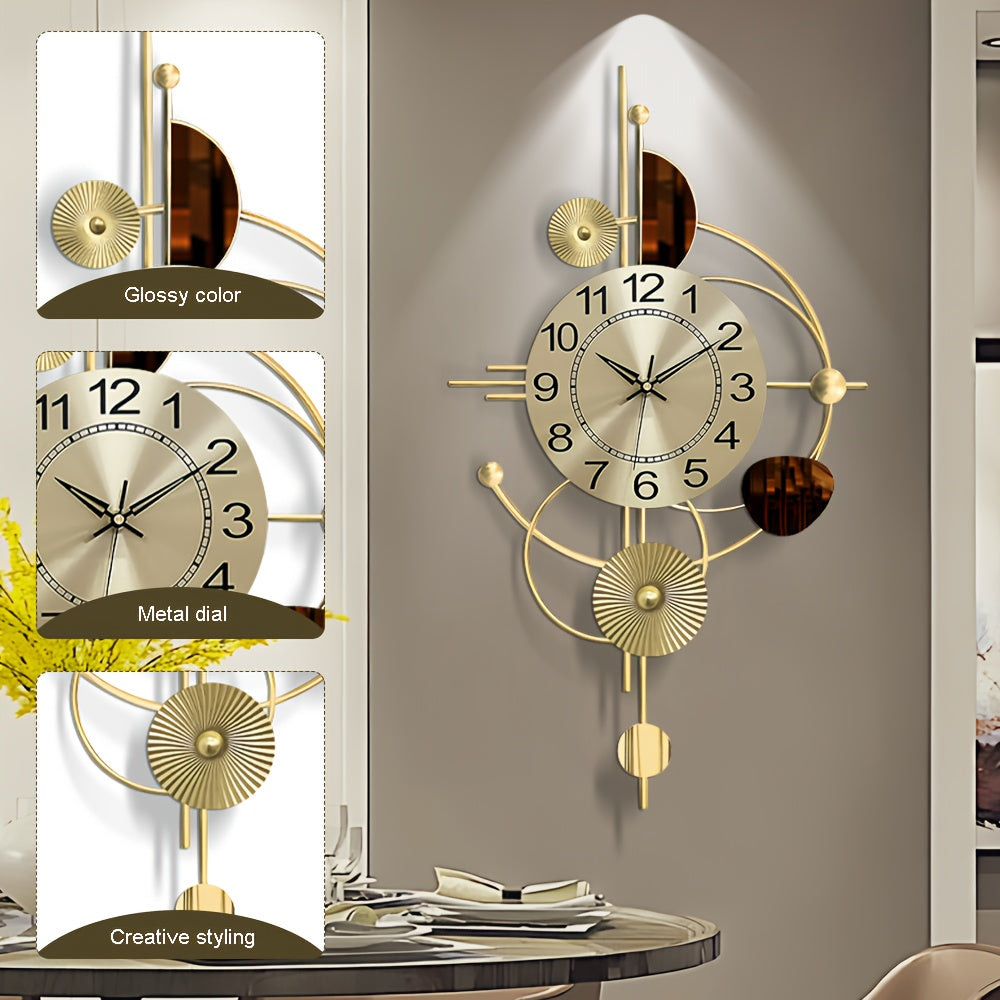 31.5 X 17.7 Inch Metal Wall Clock Decorative 3D
