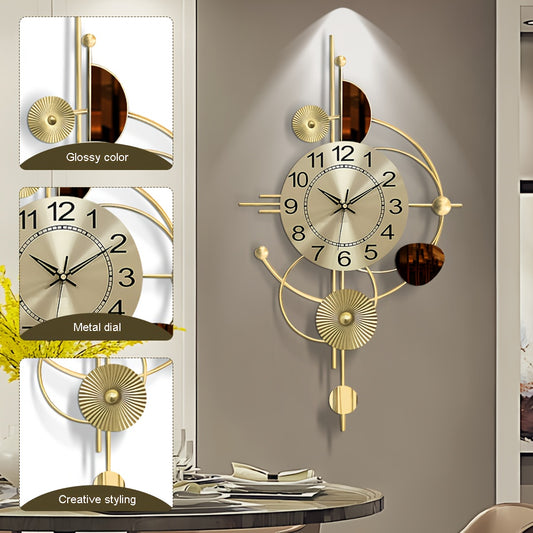 31.5 X 17.7 Inch Metal Wall Clock Decorative 3D