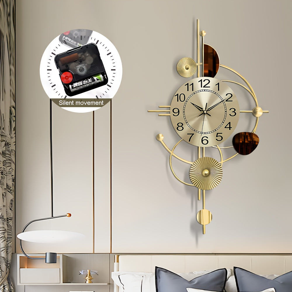 31.5 X 17.7 Inch Metal Wall Clock Decorative 3D
