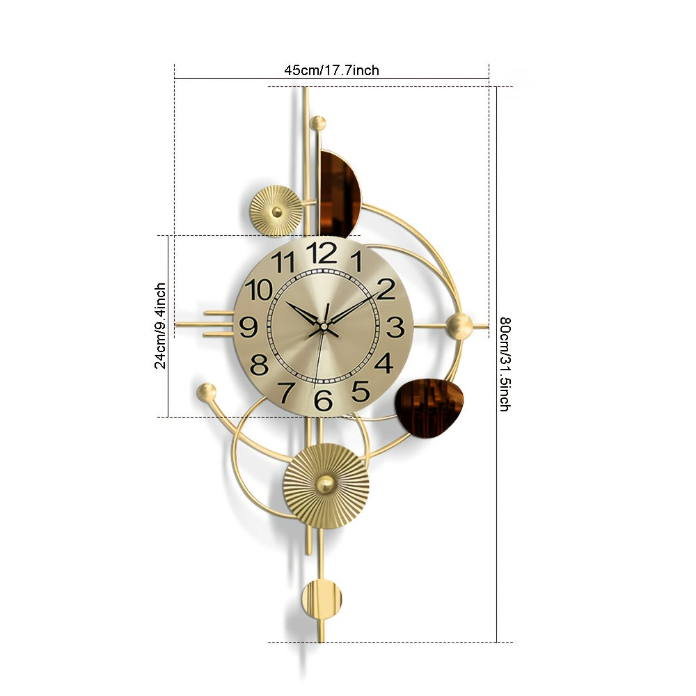 31.5 X 17.7 Inch Metal Wall Clock Decorative 3D