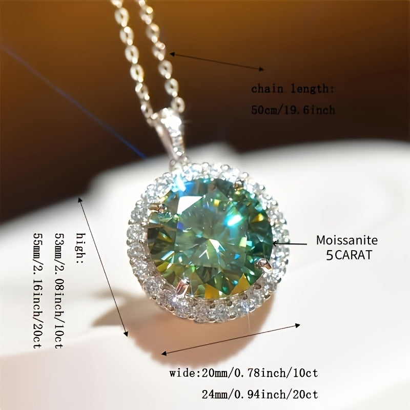 1pc 18k gold plated silver weight: 9.5g, main stone: 5 carat moissanite necklace,