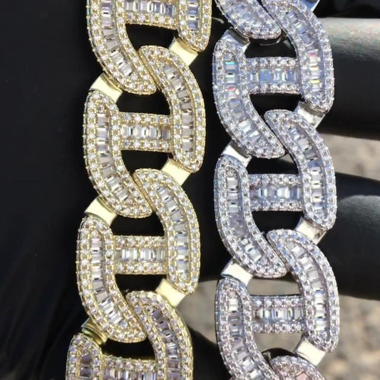 925 Silvery Cuban Chain Necklace, 16mm,