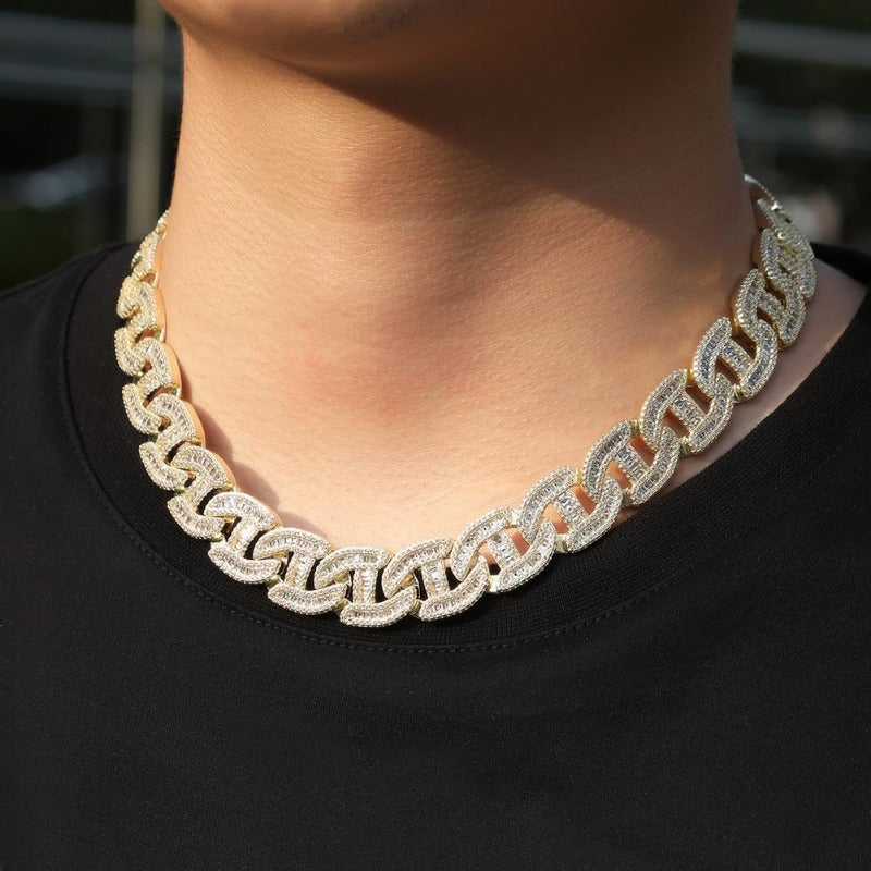 925 Silvery Cuban Chain Necklace, 16mm,