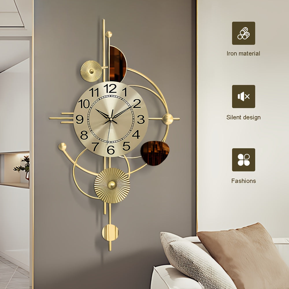 31.5 X 17.7 Inch Metal Wall Clock Decorative 3D