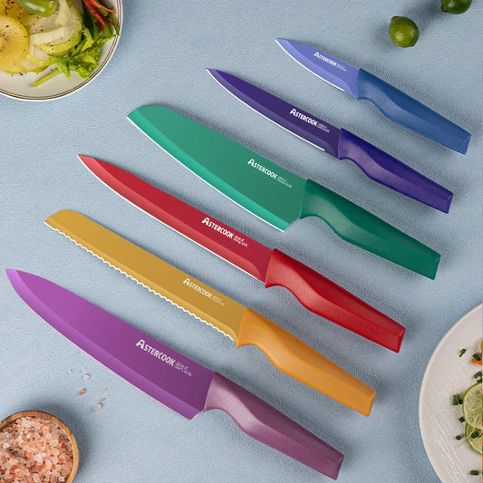 12 Pcs Color-Coded Kitchen Knives Set