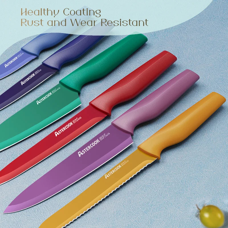 12 Pcs Color-Coded Kitchen Knives Set