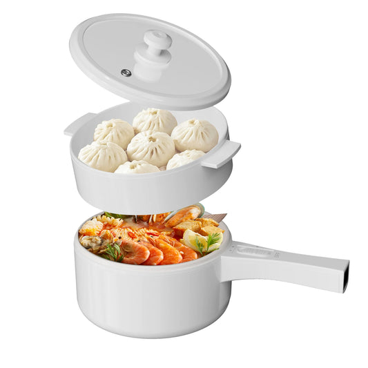 Hot Pot Electric with Steamer, Non-Stick Fryer Pan
