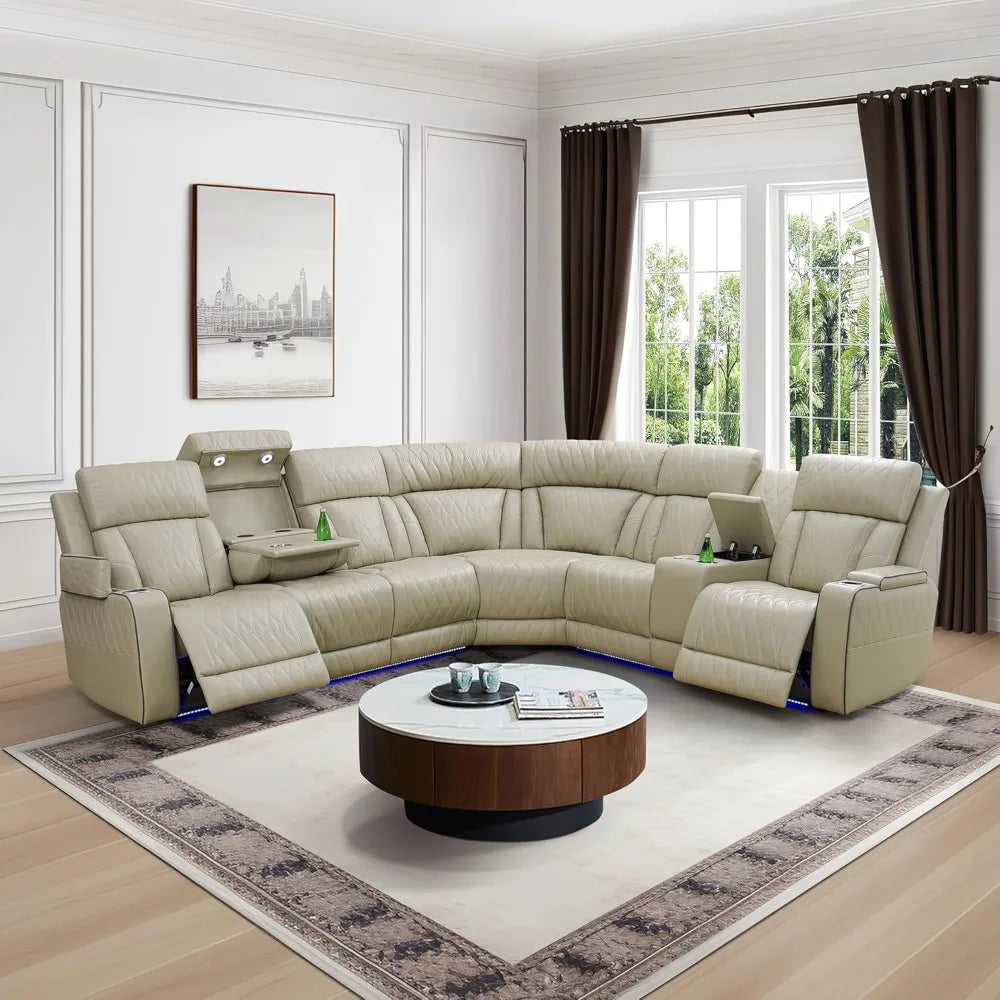 Sectional Reclining sofas with USB Port