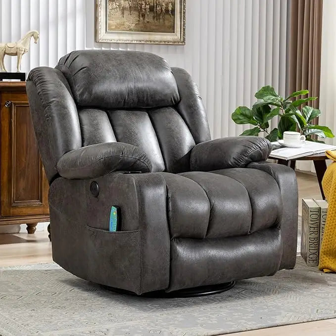 Massage Swivel Rocker Recliner with Heat and Vibration