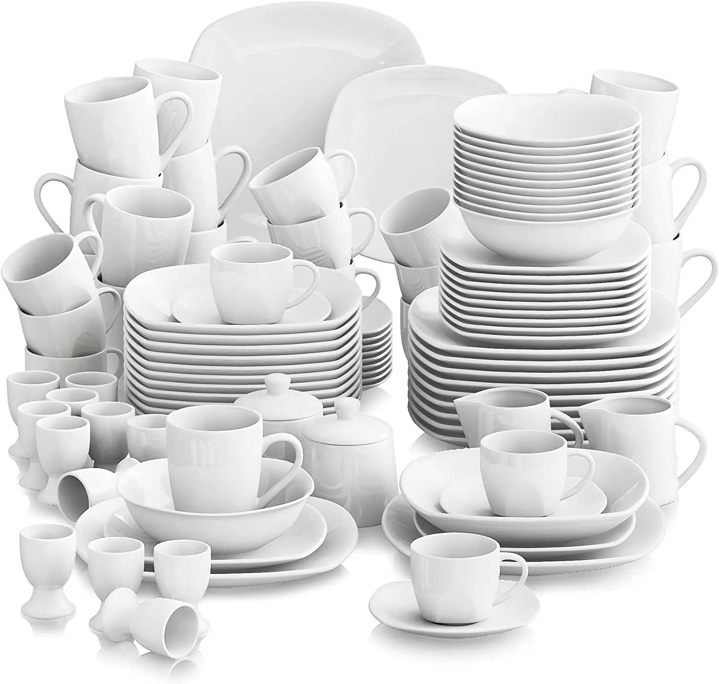 Dinnerware Sets 100-Piece grey white