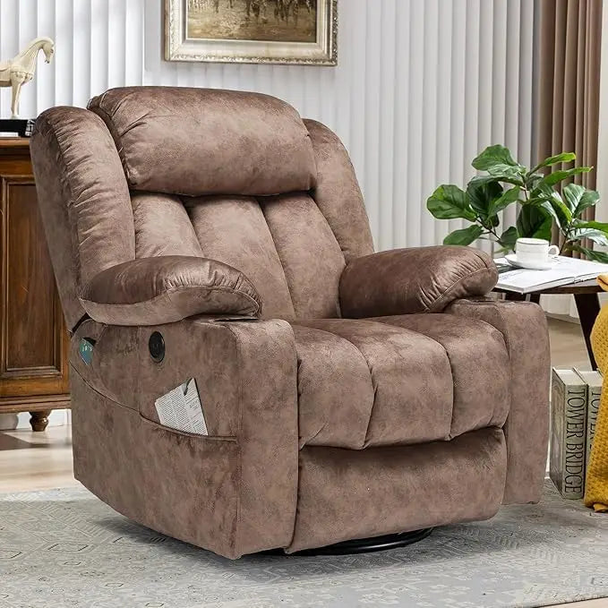 Massage Swivel Rocker Recliner with Heat and Vibration