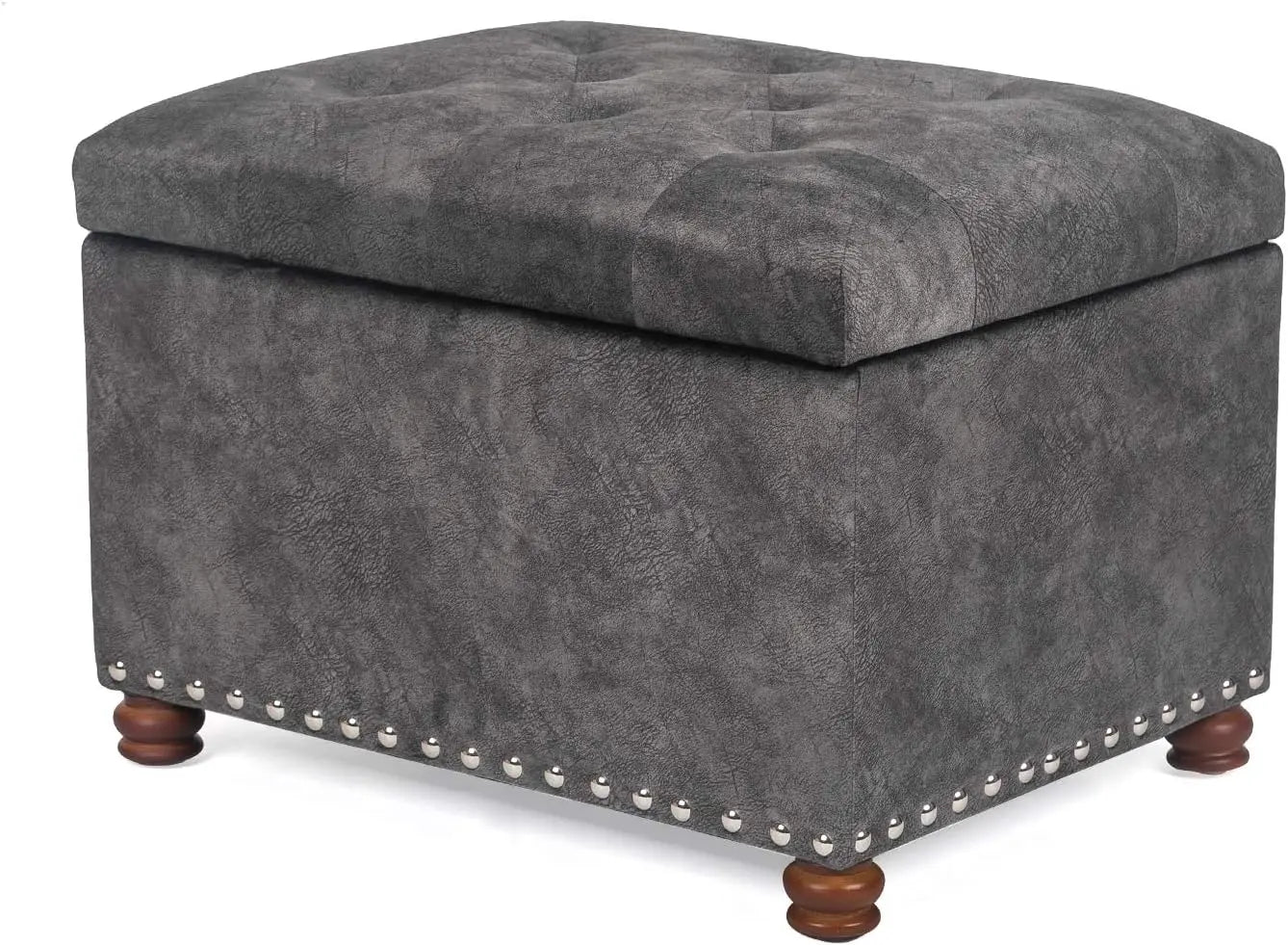 24 " Rectangle Leather Storage Ottoman