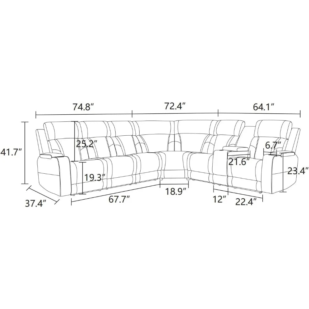 Sectional Reclining sofas with USB Port