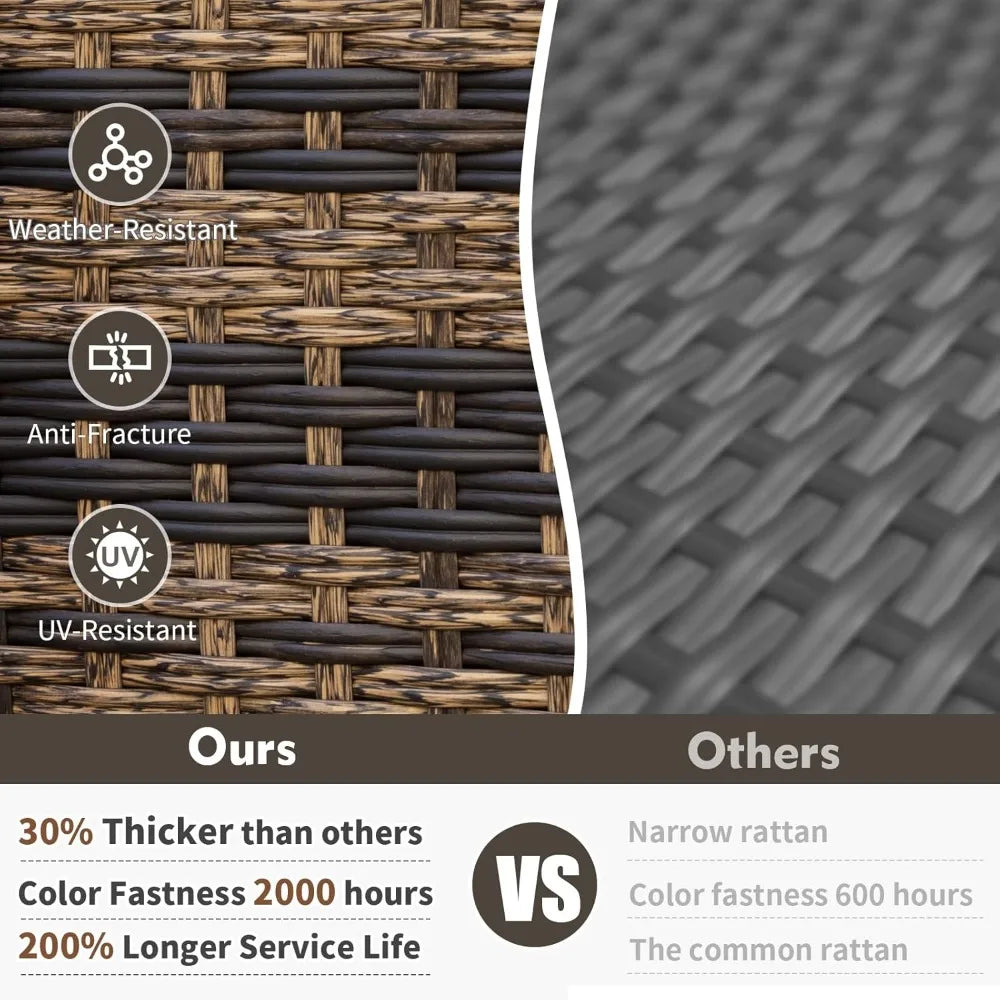 7 Pieces Patio Furniture Sets,PE Wicker Outdoor Furniture