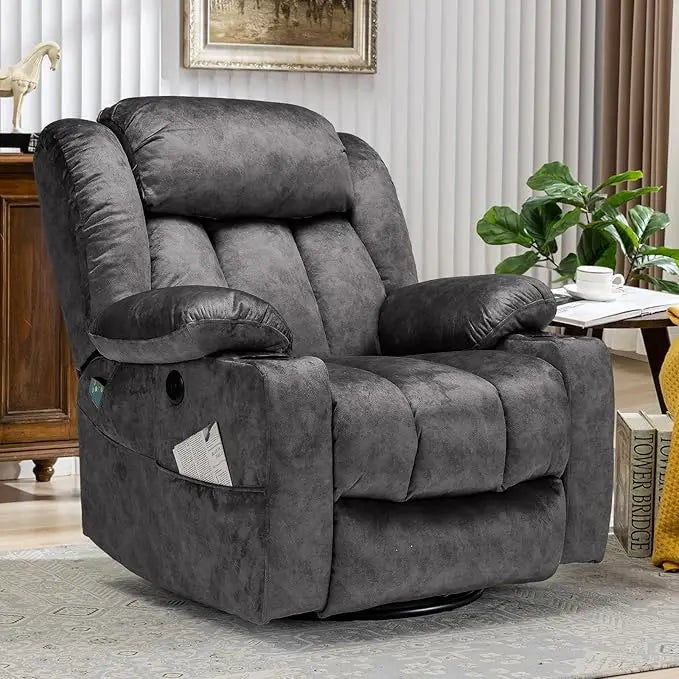 Massage Swivel Rocker Recliner with Heat and Vibration