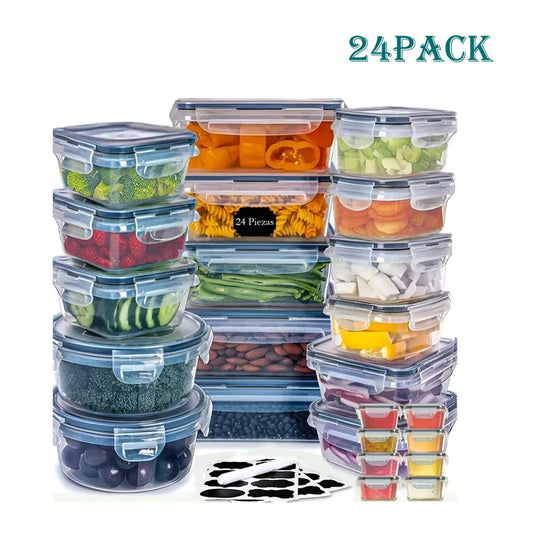 24pcs Kitchen Storage Container Set - Dishwasher Safe