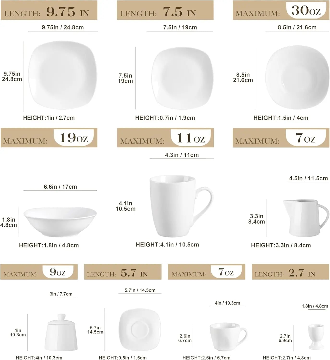 Dinnerware Sets 100-Piece grey white