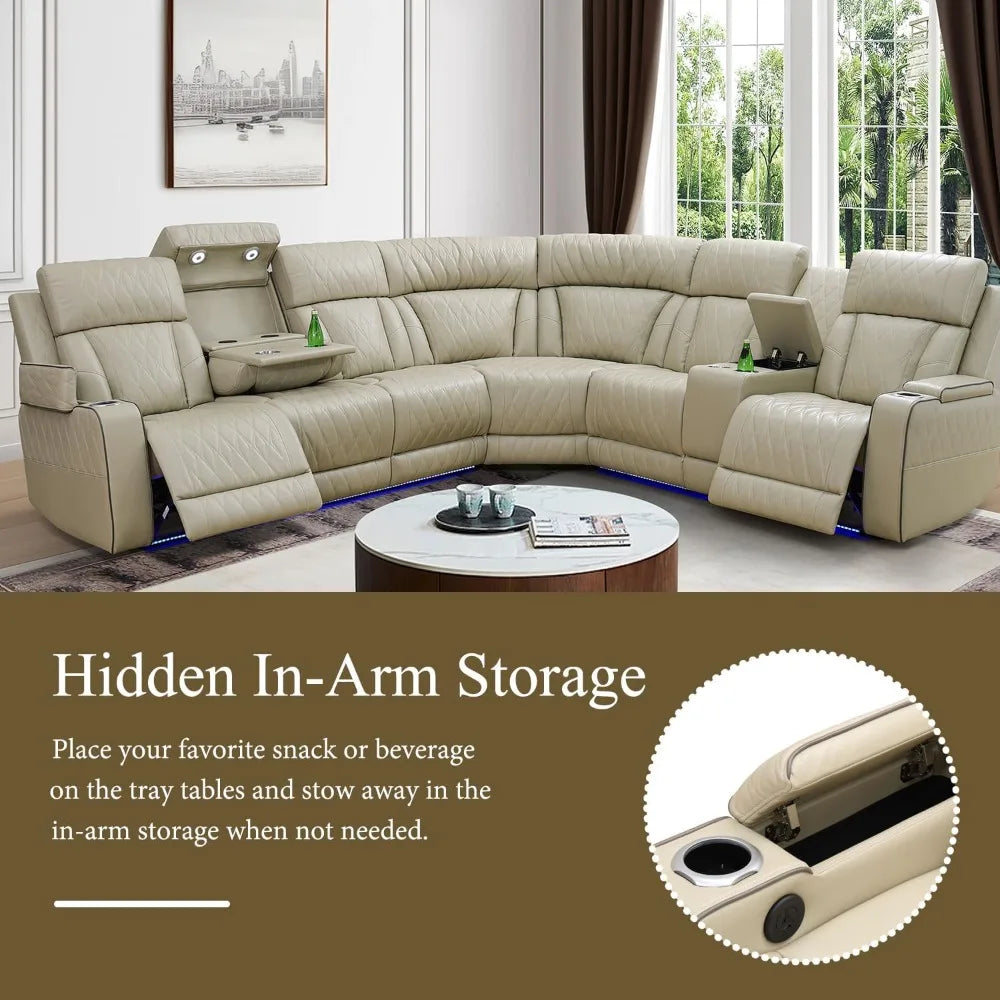 Sectional Reclining sofas with USB Port