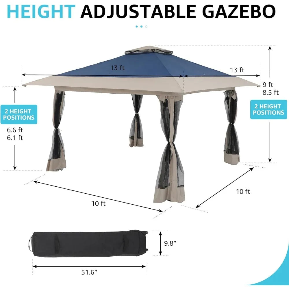 13’x13’ Pop Up Gazebo, Outdoor Canopy Tent