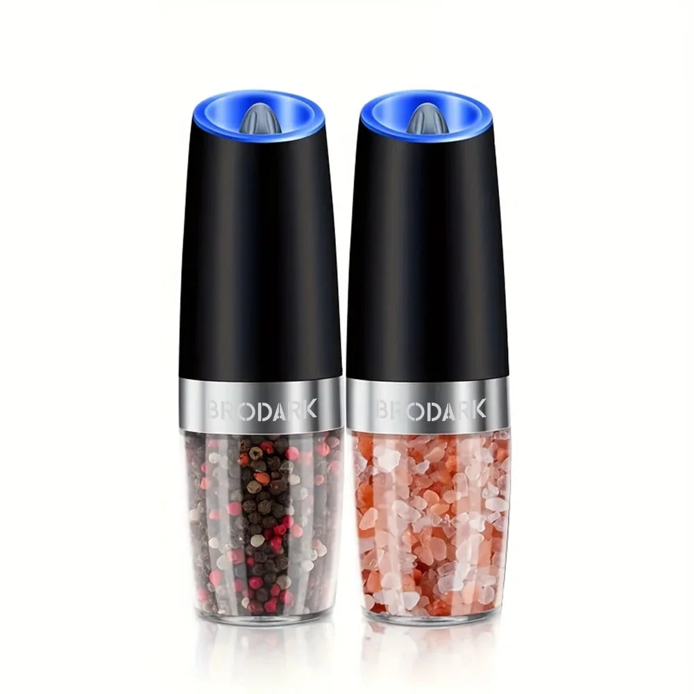 Electric Salt And Pepper Grinder Set, Battery Powered LED Light