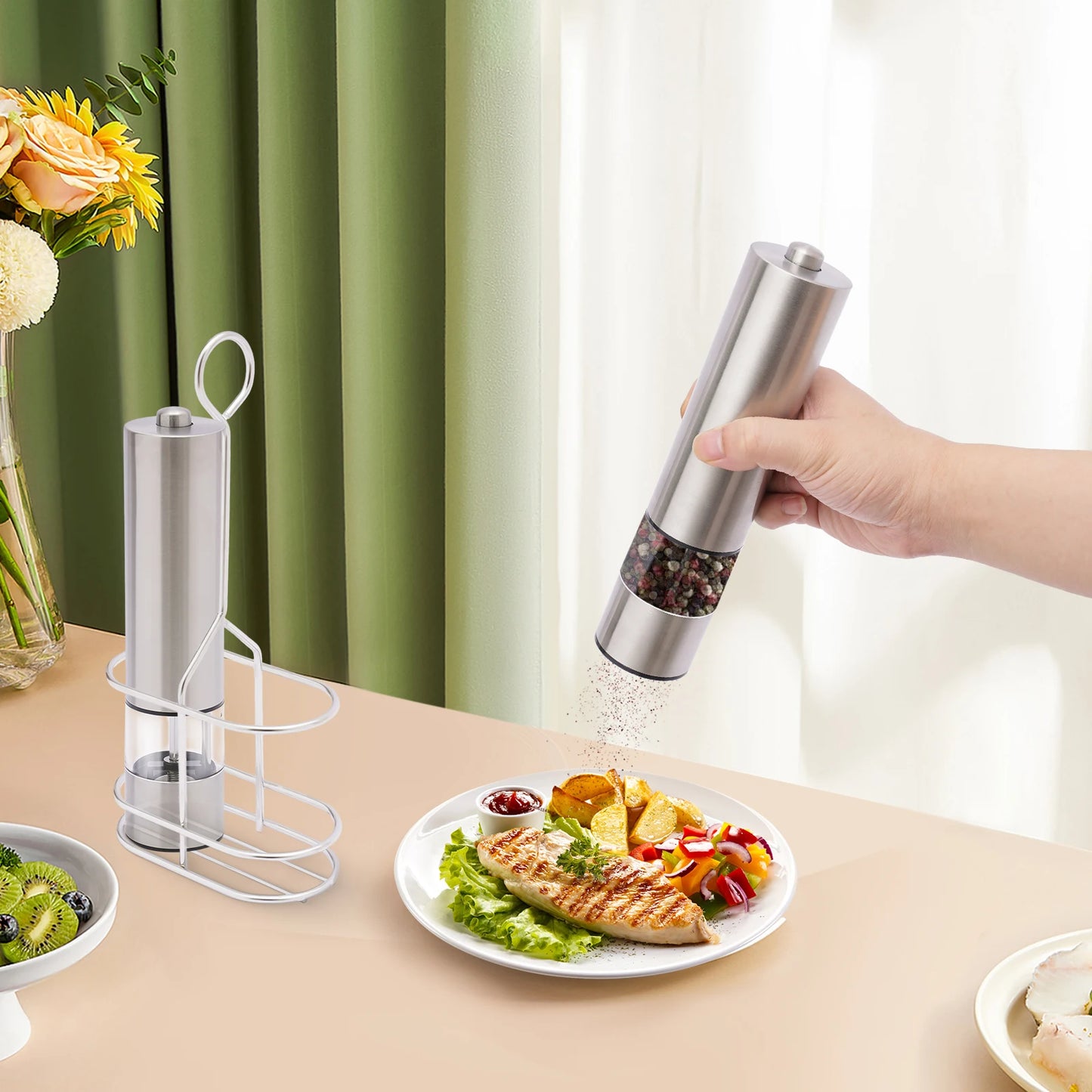 Electric Grinding Salt Pepper Mill Stainless steel