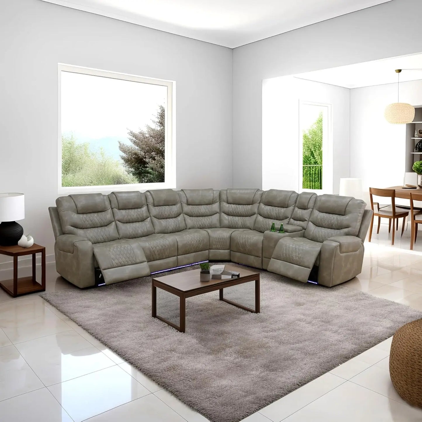 Sectional Reclining sofas with USB Port