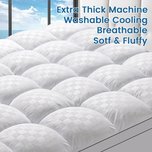 Extra Thick Mattress Pad Cover with 8-21 Inch Deep Pocket