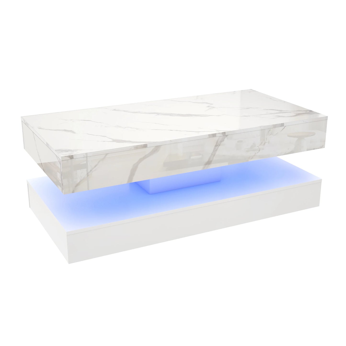 Modern Stylish Coffee Table with LED lights, with two drawers