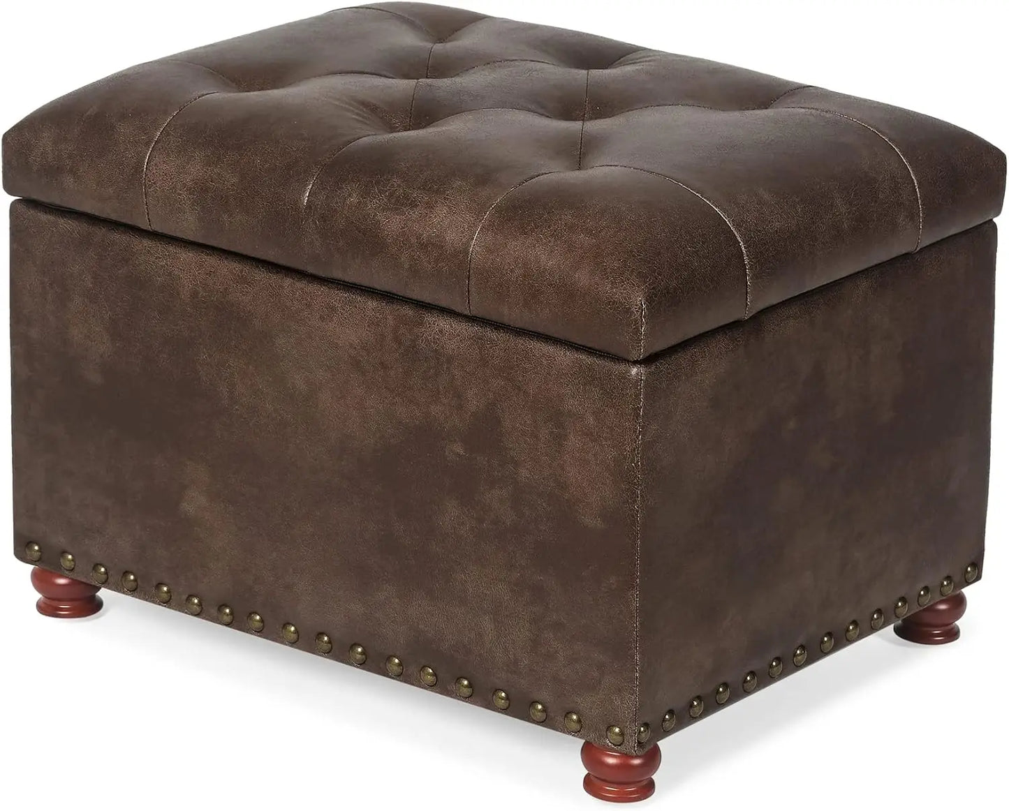 24 " Rectangle Leather Storage Ottoman