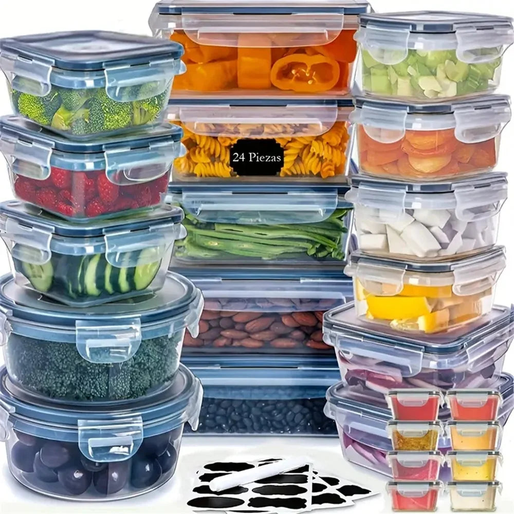 24pcs Kitchen Storage Container Set - Dishwasher Safe