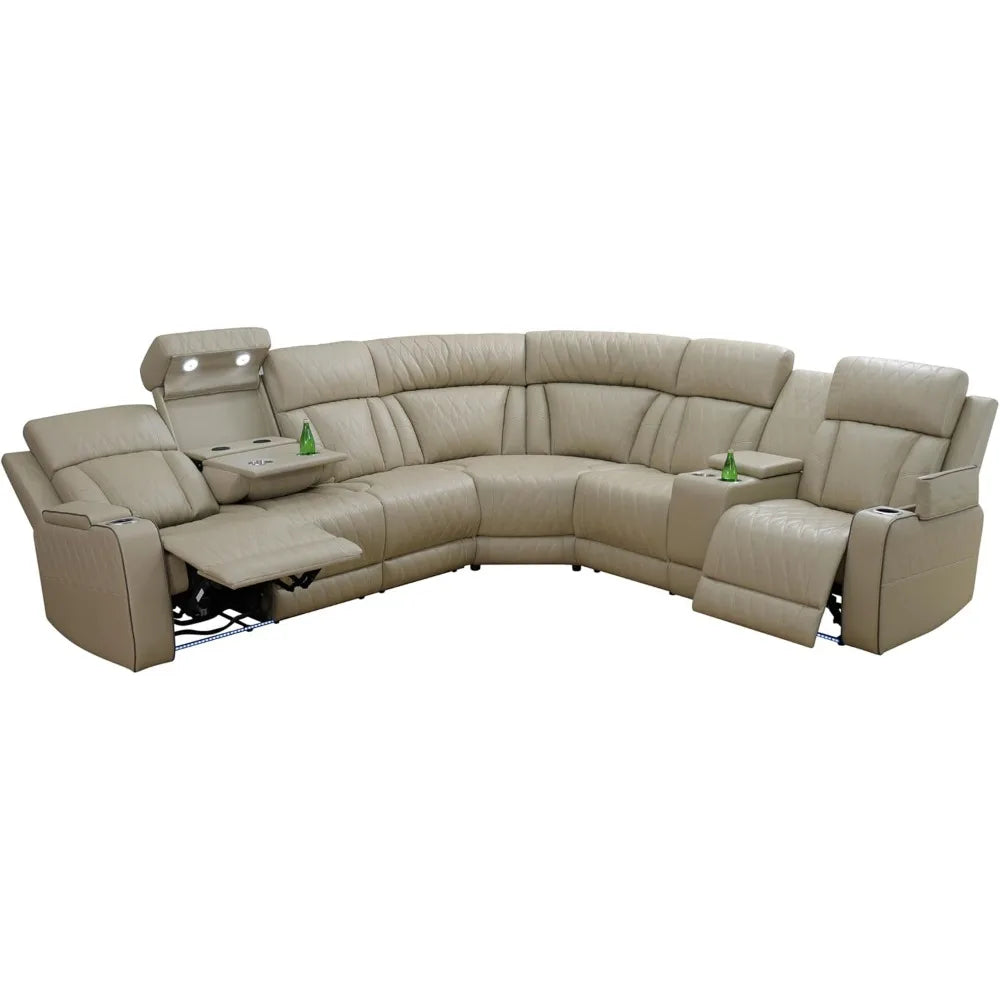 Sectional Reclining sofas with USB Port