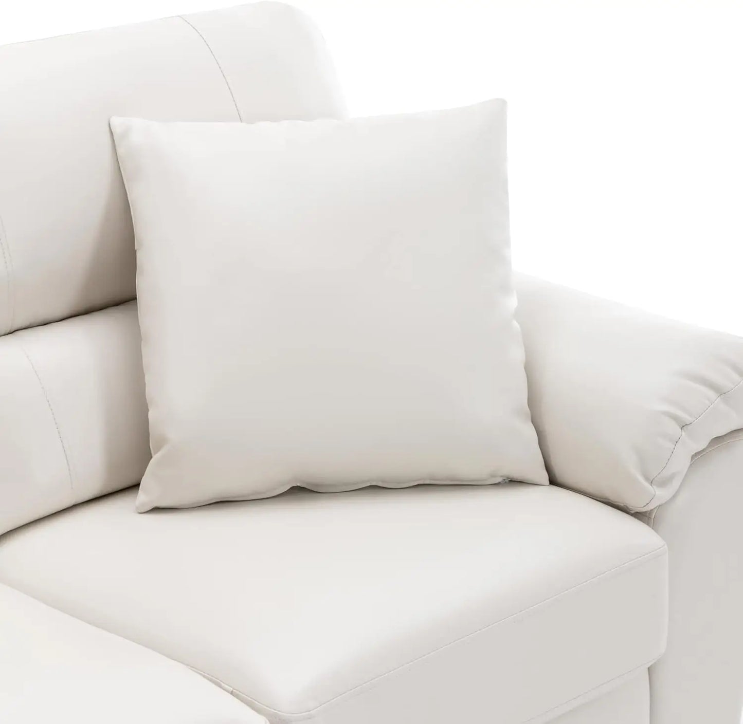 White Leather Love seat and Sofa Set Modern Luxury