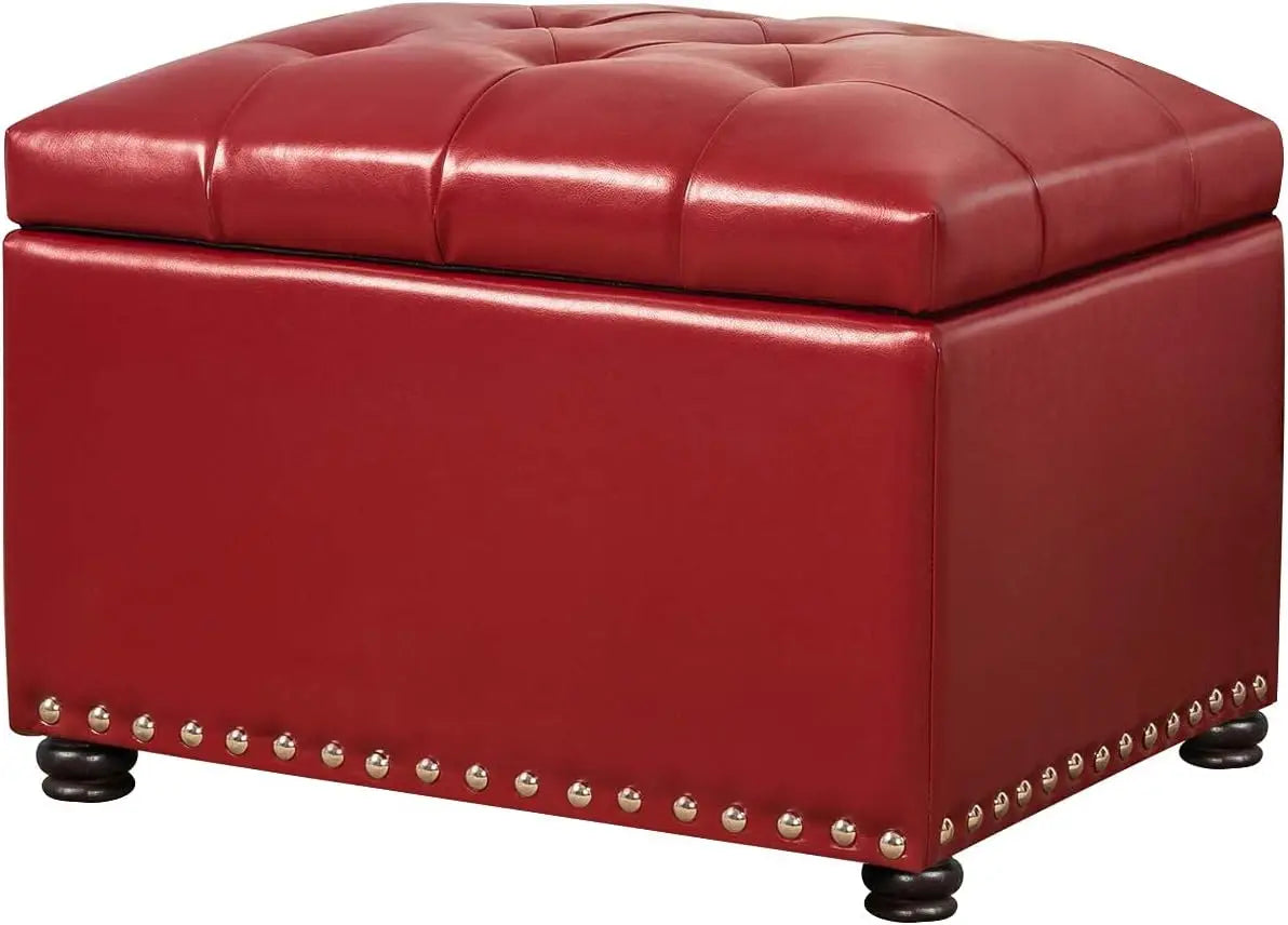 24 " Rectangle Leather Storage Ottoman