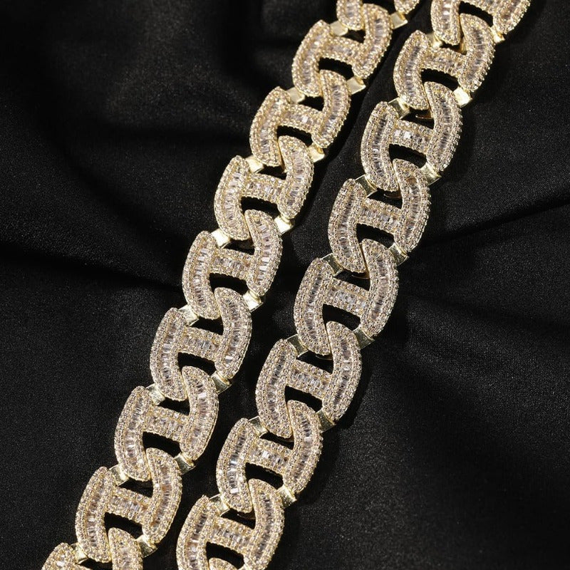 925 Silvery Cuban Chain Necklace, 16mm,